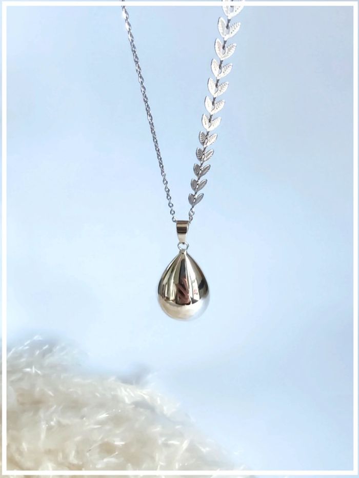 Bola de grossesse goutte couleur argent feuilles