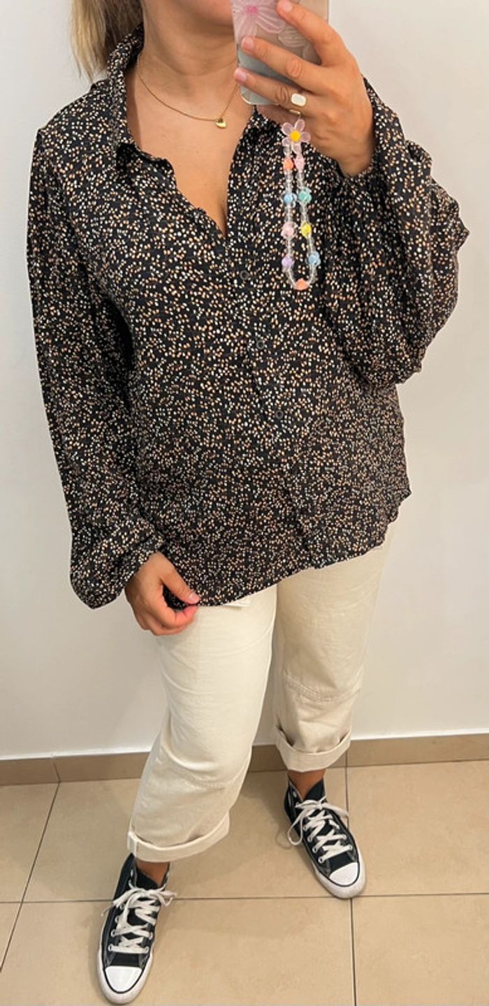 Chemise Vila Imprimée Fleurs Manches Bouffantes Taille 38 - photo numéro 8
