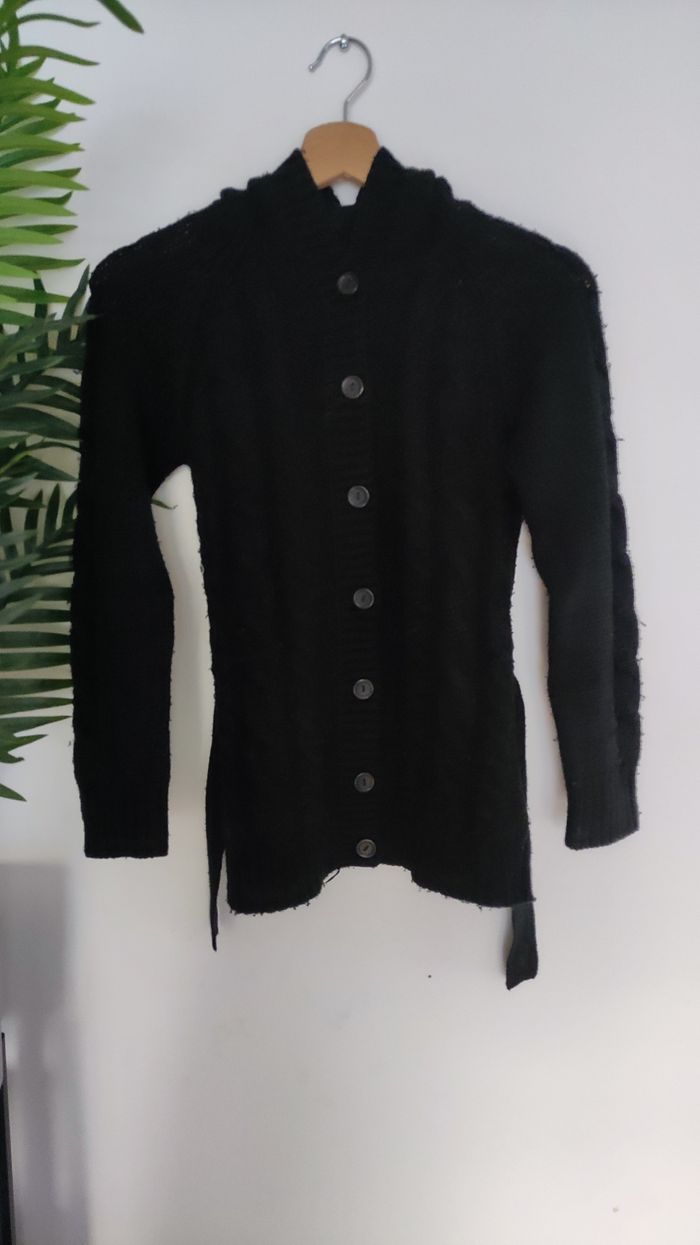 Long gilet grosse maille