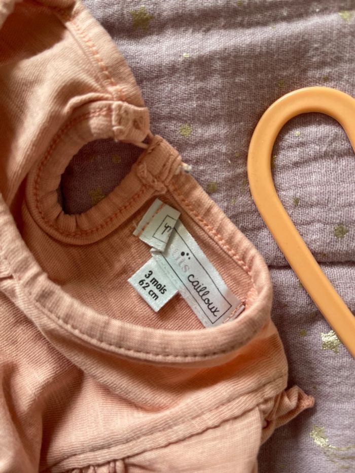 Débardeur neuf Mes petits Cailloux fille taille 3 mois - photo numéro 3