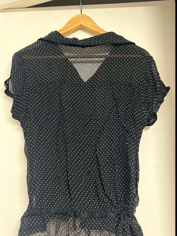 Superbe petit chemisier parisien chic vintage sans manche - taille 42 - photo numéro 4