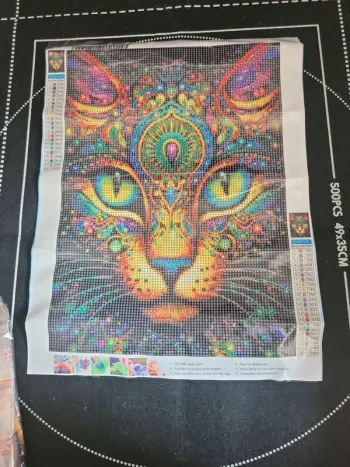 Diamond painting tête de chat