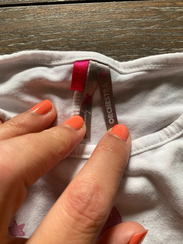 T-shirt blanc 3 ans orchestra étoiles roses - photo numéro 3