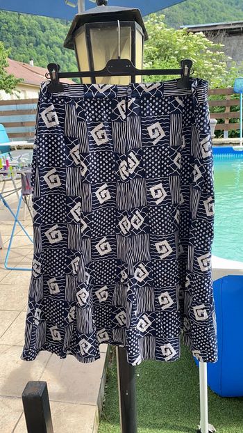 Jupe longue  bleu et blanche