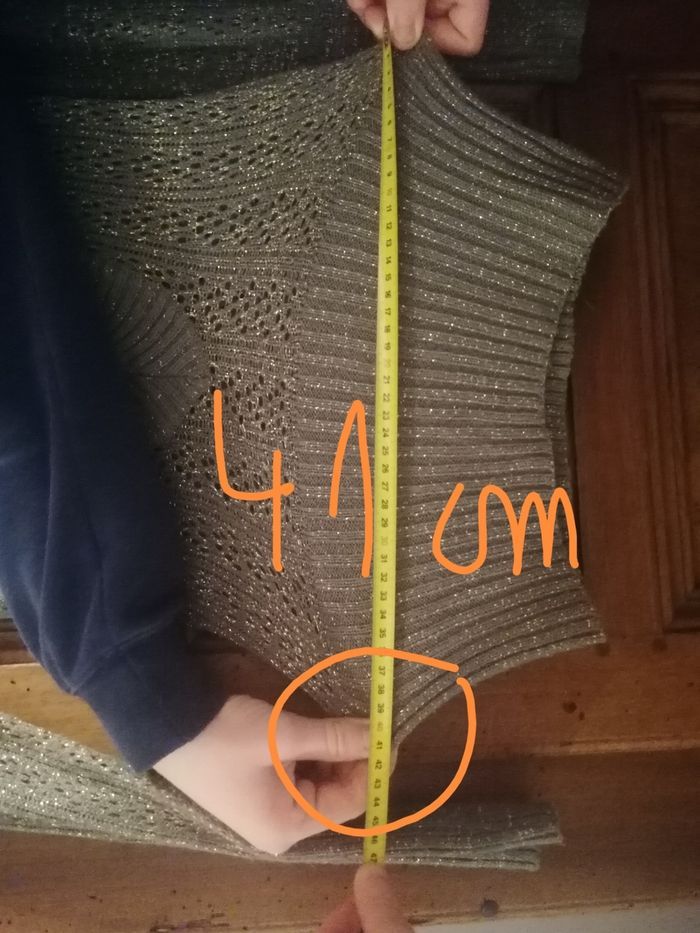 Pull coton col V plongeant femme S - photo numéro 9