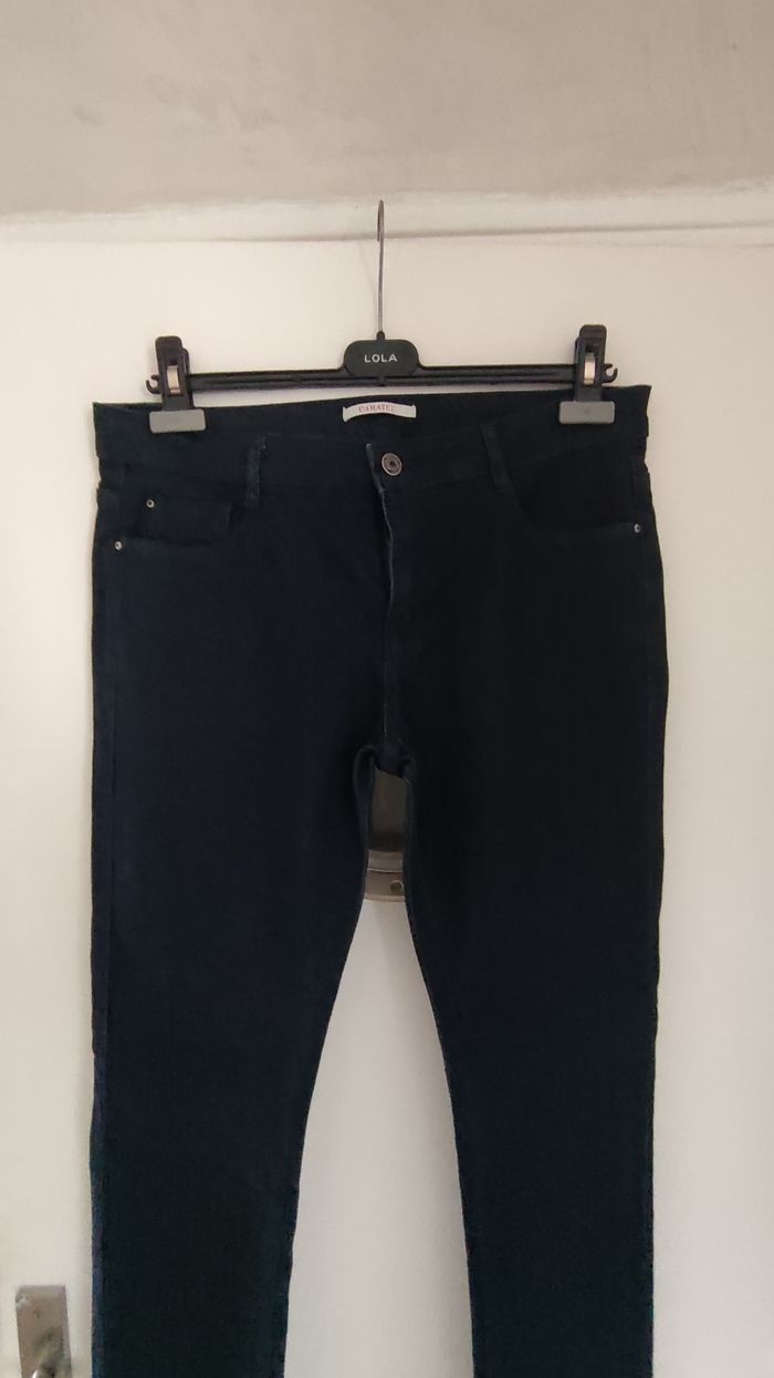 Pantalon femme jeans marque camaïeu taille 42 couleur bleu marine - photo numéro 7
