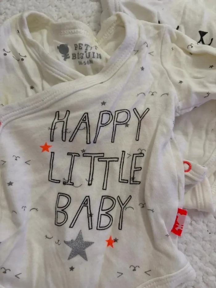 Lot de 2 bodys petit béguin 1 mois - photo numéro 3