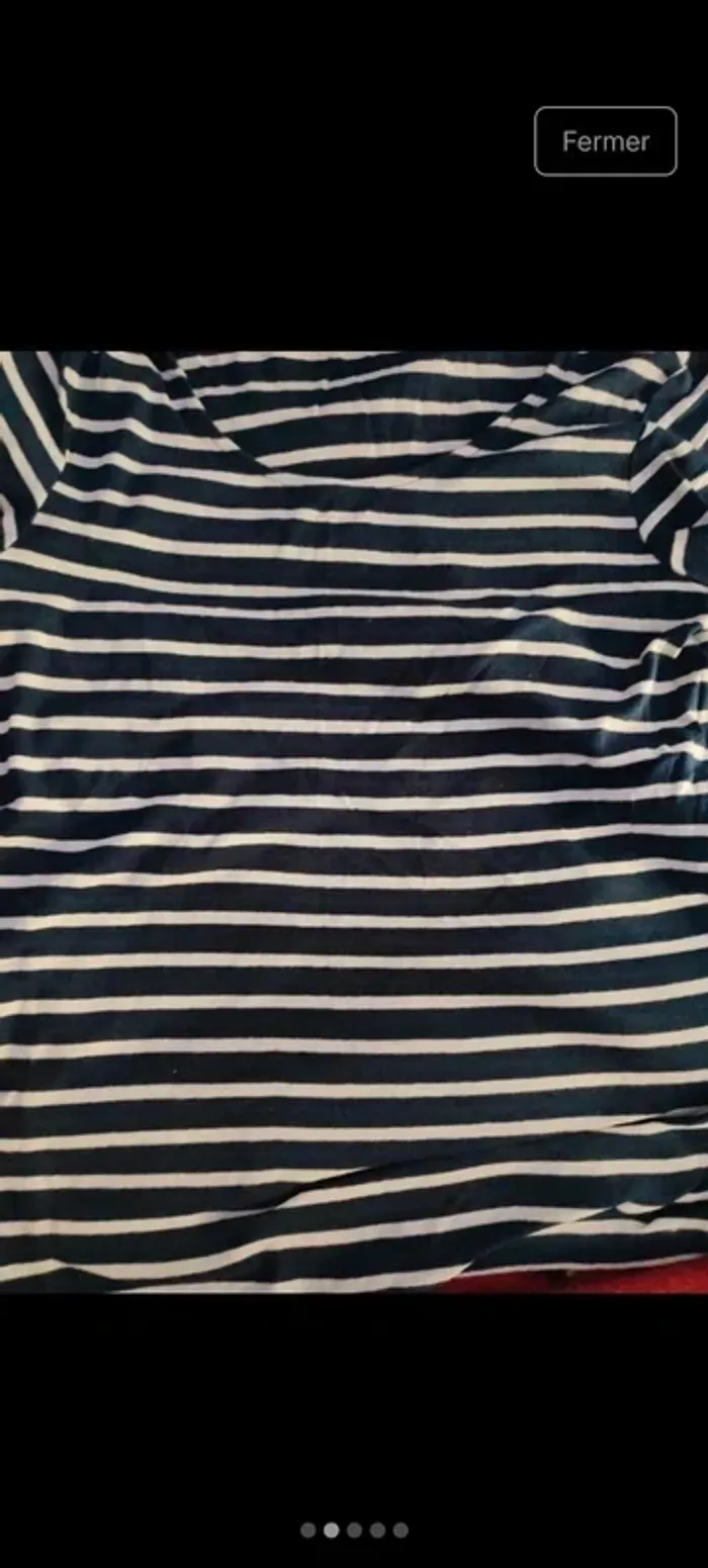 T-shirt manches courtes rayé taille L - photo numéro 2