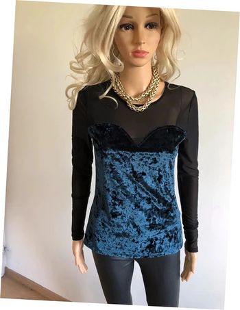 Haut noir et bleu marine neuf à manches longues Morgan taille XS (valeur 35€)