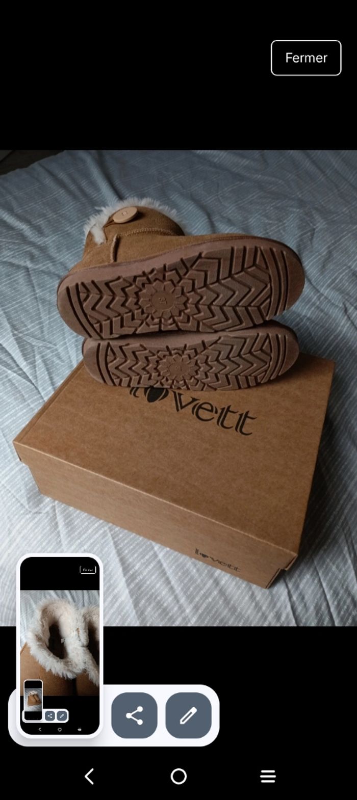 Boots en mouton véritable P37 neuve - photo numéro 3