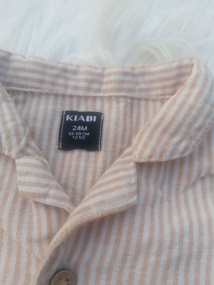 Ensemble garçon 2ans chemise lin et short à bretelles - photo numéro 8