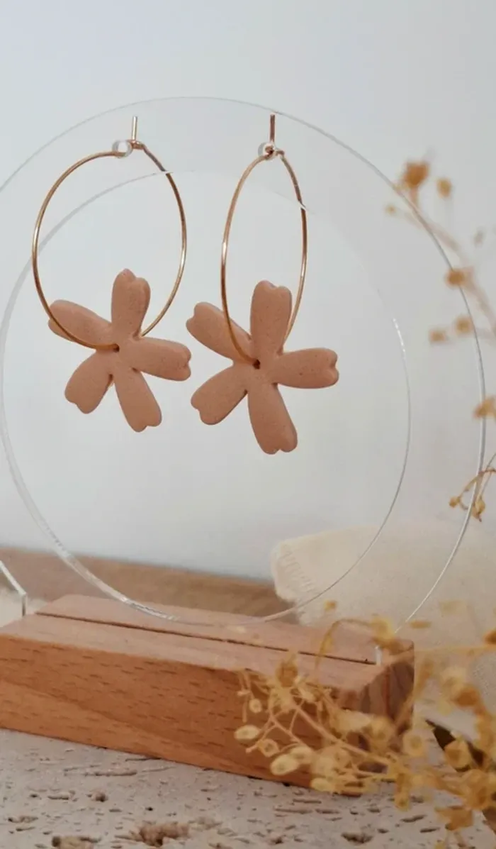 Boucles d’oreilles Fleur de Sable – Neuves, faites main avec amour 💛 - photo numéro 4