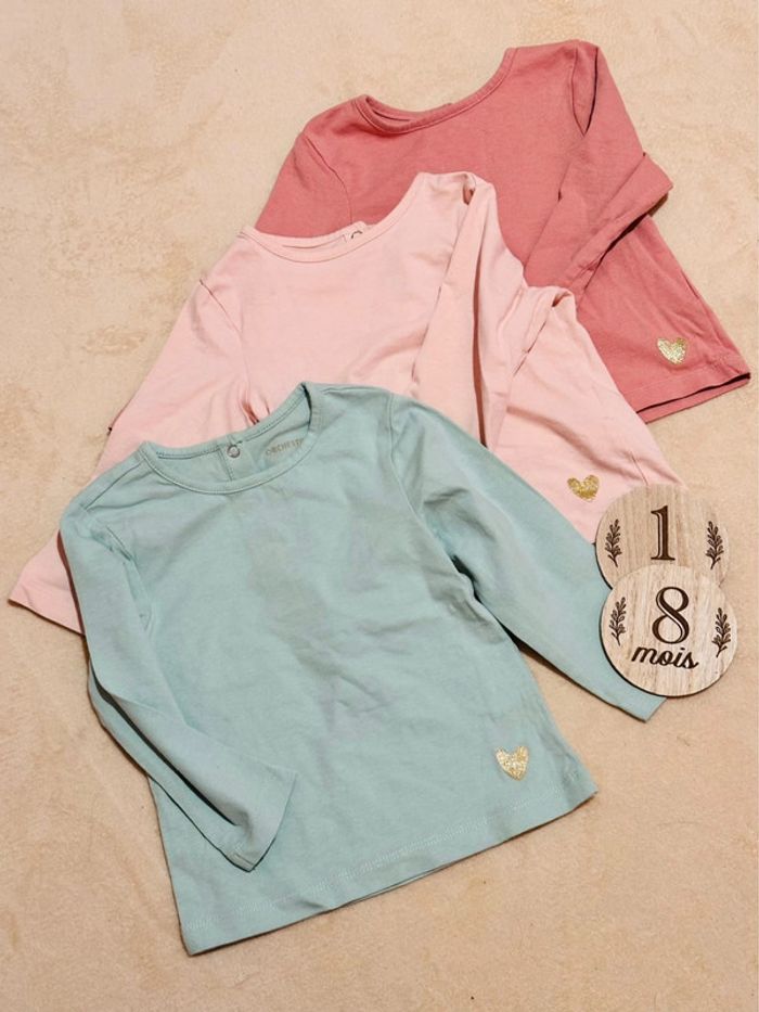 Lot de 3 t-shirts manches longues