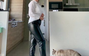 Pantalon similicuir noir