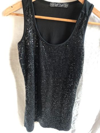 #débardeur #sequins #noir #cachecache #taille1