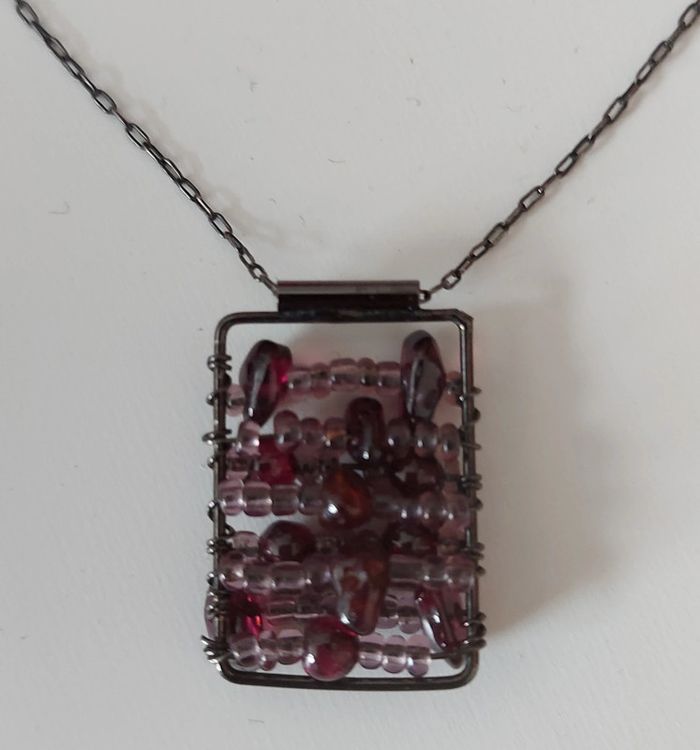 Collier perles violet - photo numéro 2