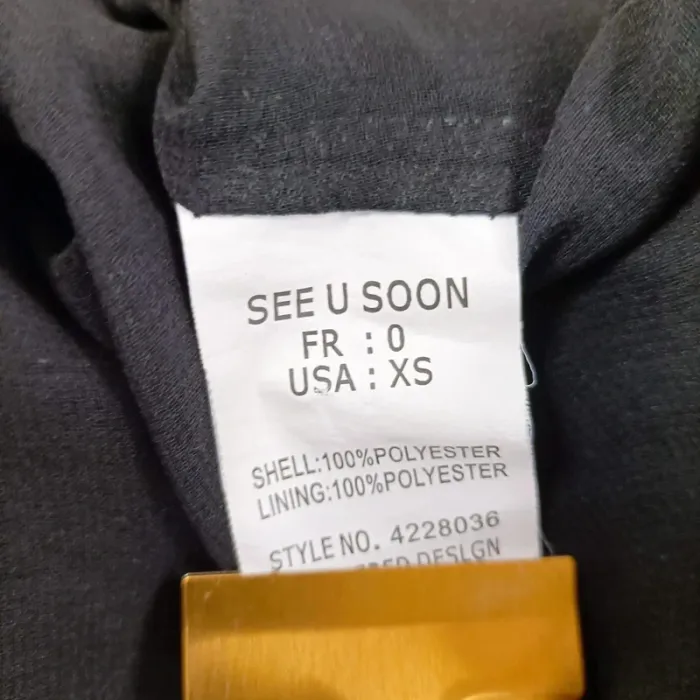 Robe noire sans manches See U Soon – col V, taille XS, détails bas et dos A1076 - photo numéro 8