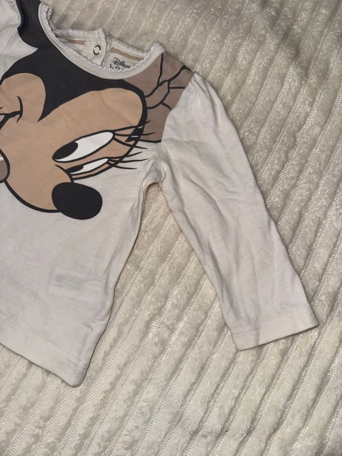 Top manche longue - blanc et marron - Disney Baby - 6 mois - excellent état - photo numéro 5