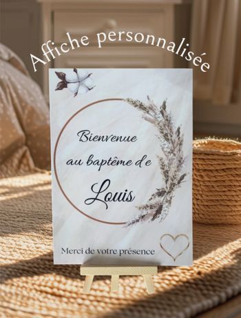 Affiche de baptême personnalisée