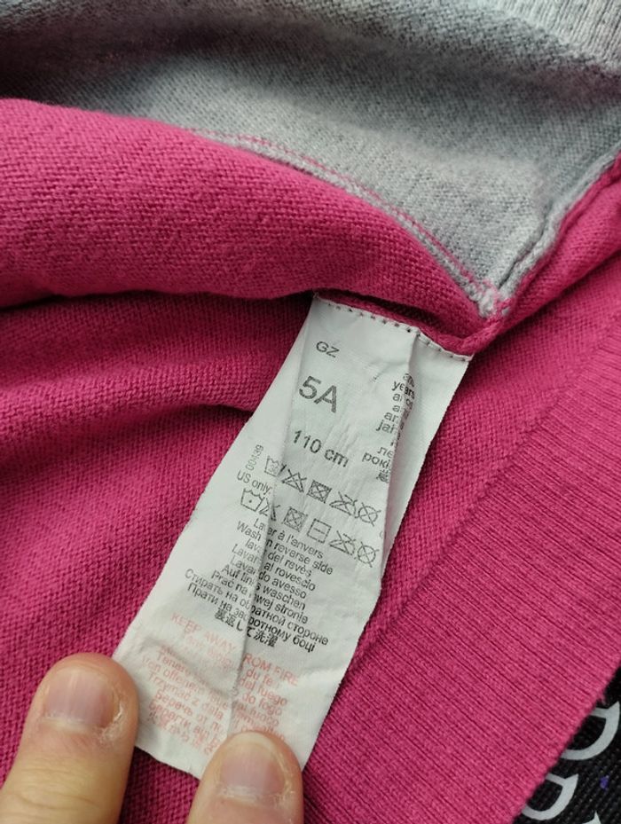 pull 5 ans fille rose et gris 3 Pommes - photo numéro 3