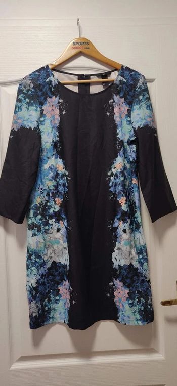Robe housse manches 3/4 bleu marine fleurie H&M 44