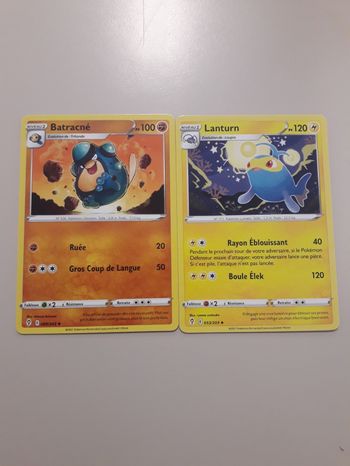 Batracné + Lanturn lot de 2 cartes Pokémon neuves