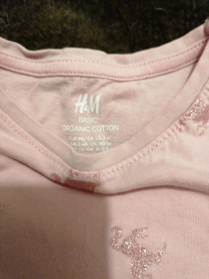 T-shirt rose 24/36 mois H&M - photo numéro 3