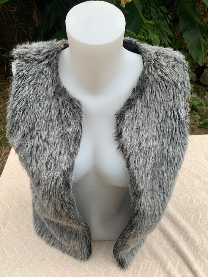 Veste  cache cache sans manches gris taille 42 - photo numéro 5