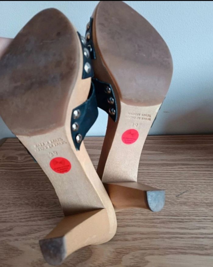 Mules à talons en simili - photo numéro 2