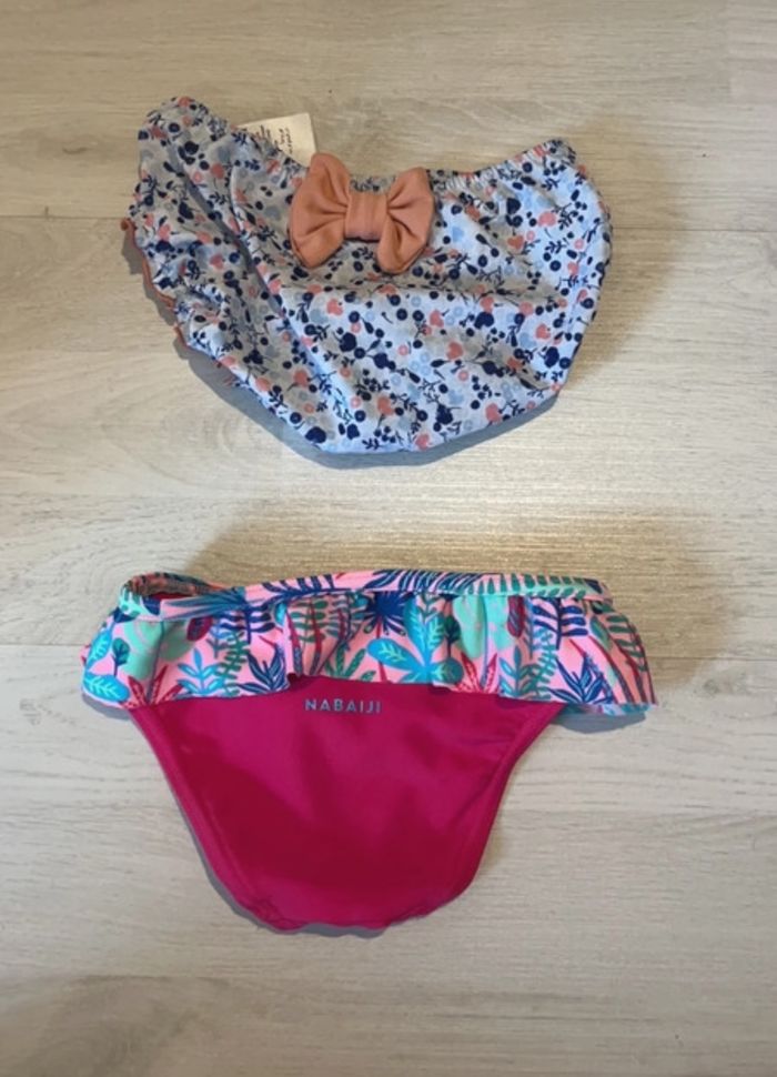 Lot deux culottes maillot de bain 18 mois Marques vertbaudet et nabaiji - photo numéro 2