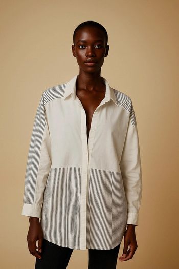 Chemise Shein blanche à rayures