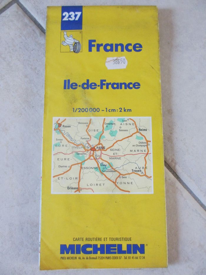 Carte routière et touristique Michelin n° 237 Ile-de-France 1:200000