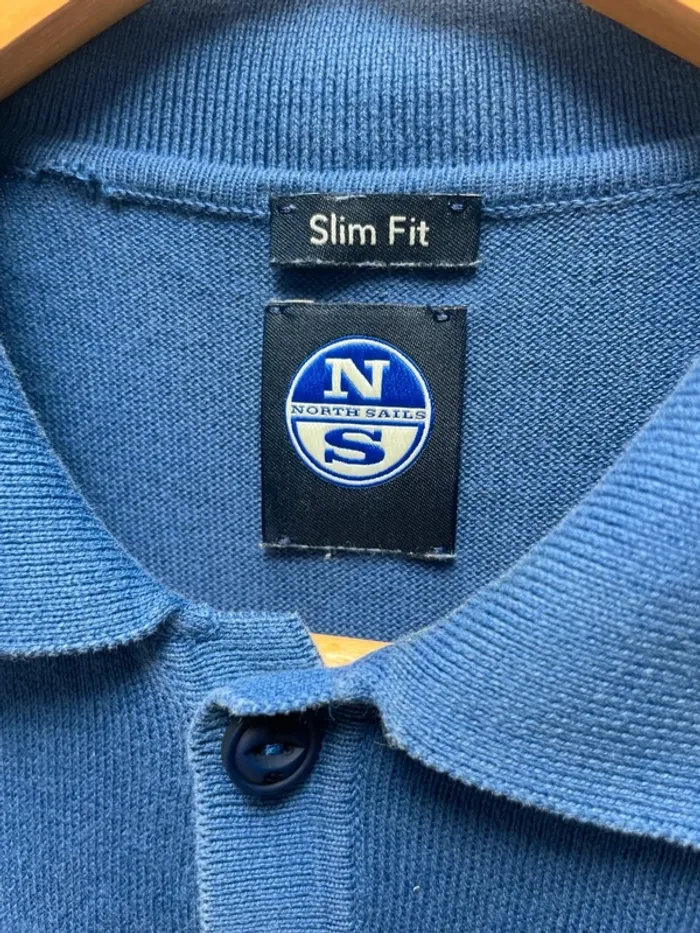 Polo Blue North Sails vintage Slim Fit made in Italy Mens S 🇮🇹 - photo numéro 3