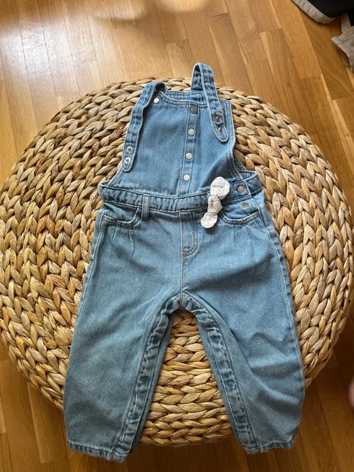 Ensemble Obaibi Salopette jean haut 81cm 18 mois - photo numéro 2