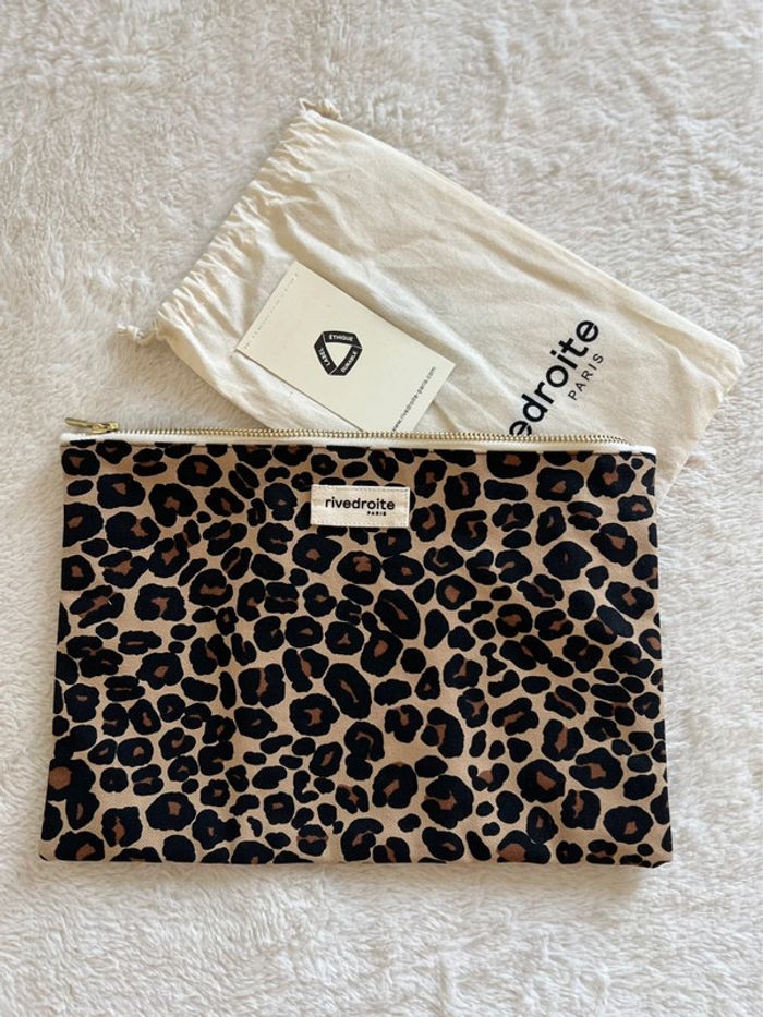 Pochette rive droite léopard