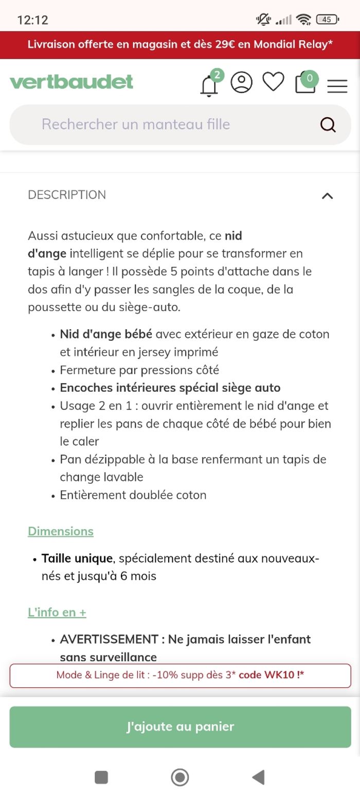 Nid d'ange Verbaudet - photo numéro 4