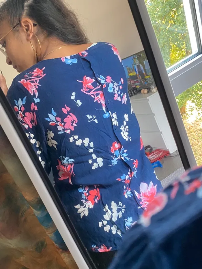Blouse à fleurs manches longues - photo numéro 4