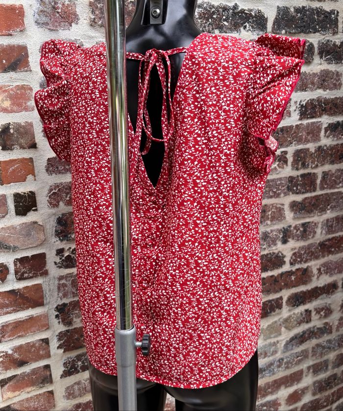 Blouse à fleurs à volants à nouer dans le dos T38 • Shein - photo numéro 4