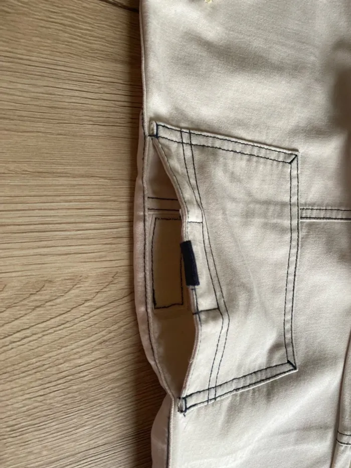 Pantalon Cargo mi-saison beige garçon couture foncé 3 ans Best Way - photo numéro 2