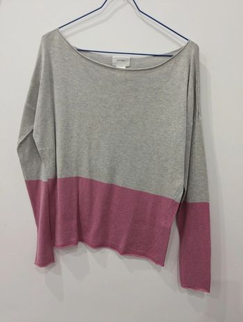 Pull rose et gris
