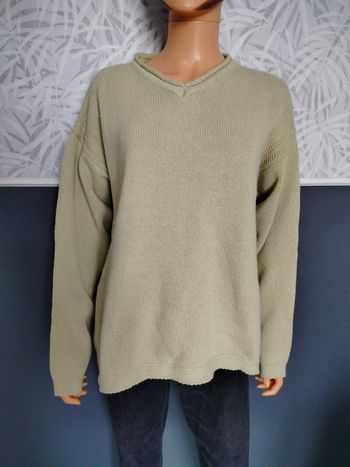 Pull vintage vert pâle col V T44/46 N*481