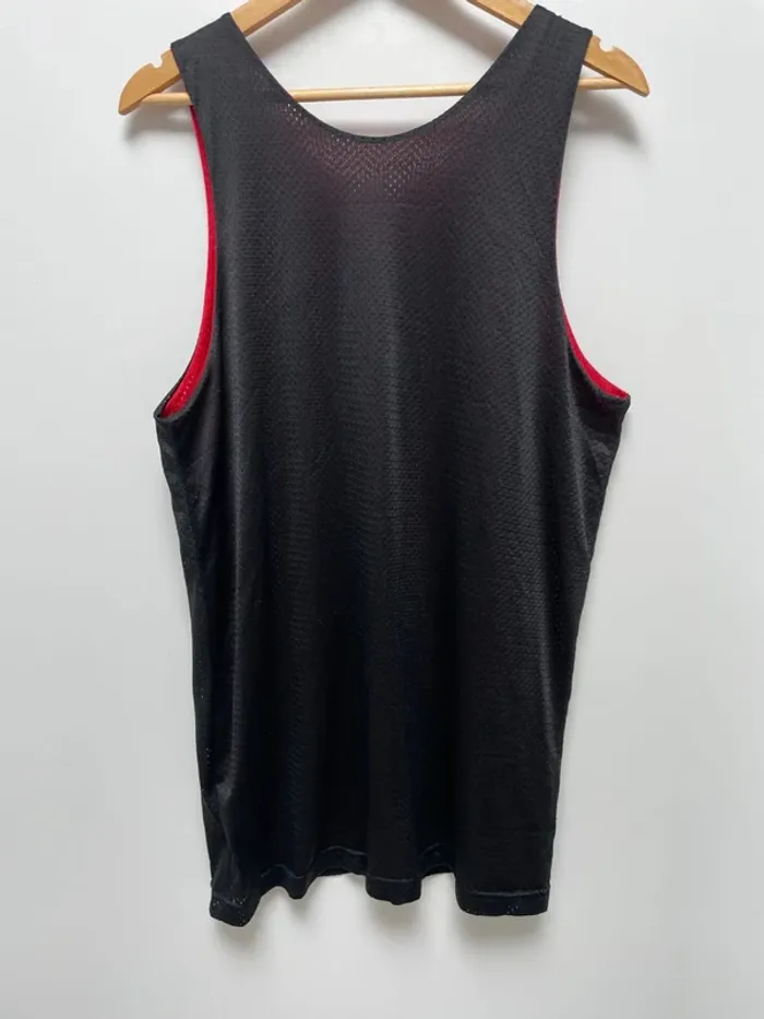 Reversible Mesh tank top jersey débardeur maillot sports red black Eastbay Adult Medium - photo numéro 3