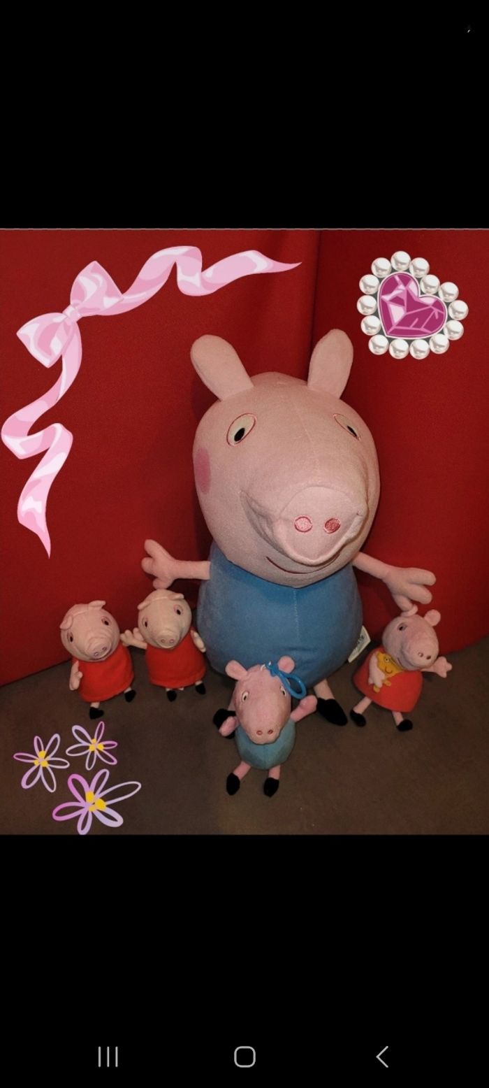 Lot peppa pig  grande et petite peluches /tbe et bon état
