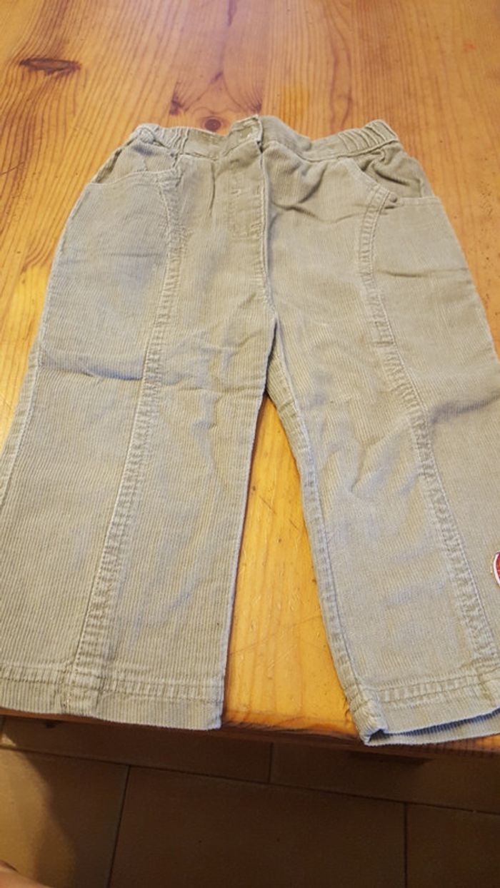 Pantalon velours fin beige