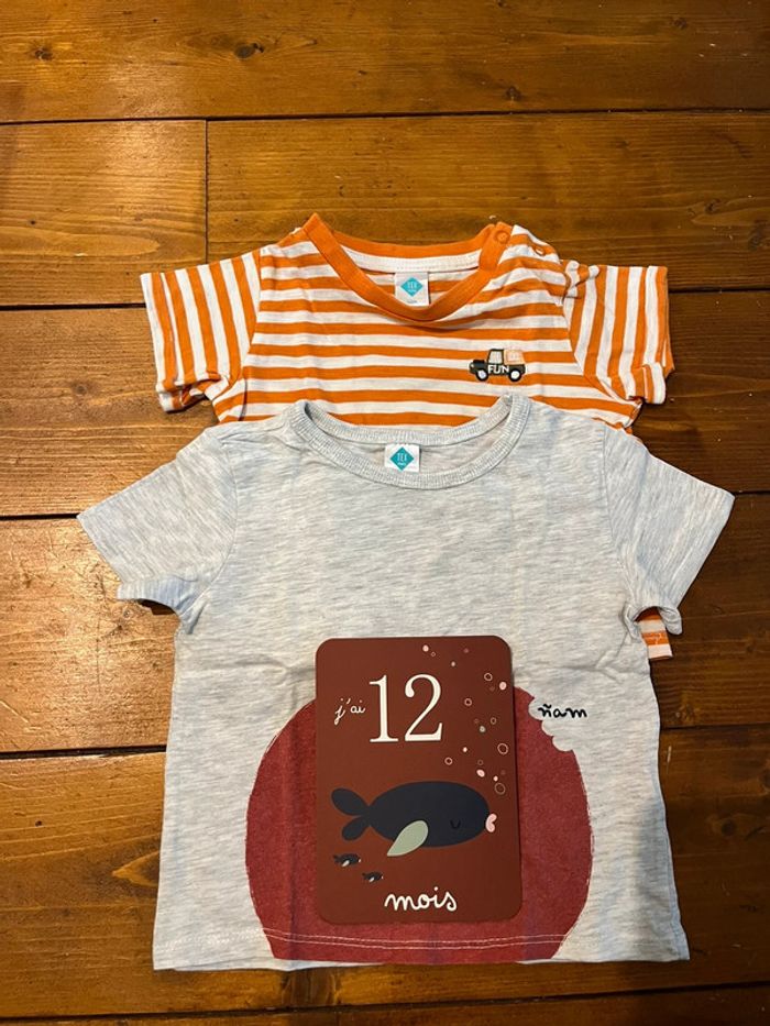 Lot 2 tee shirt manches courtes bebe garçon