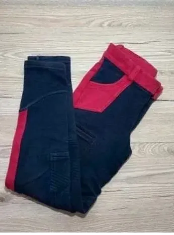 Pantalon d’Équitation Fouganza 10 Ans, Rose et Noir, Très Bon État