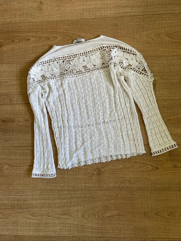 Pull léger blanc à manches longues Morgan taille S TBE - photo numéro 8