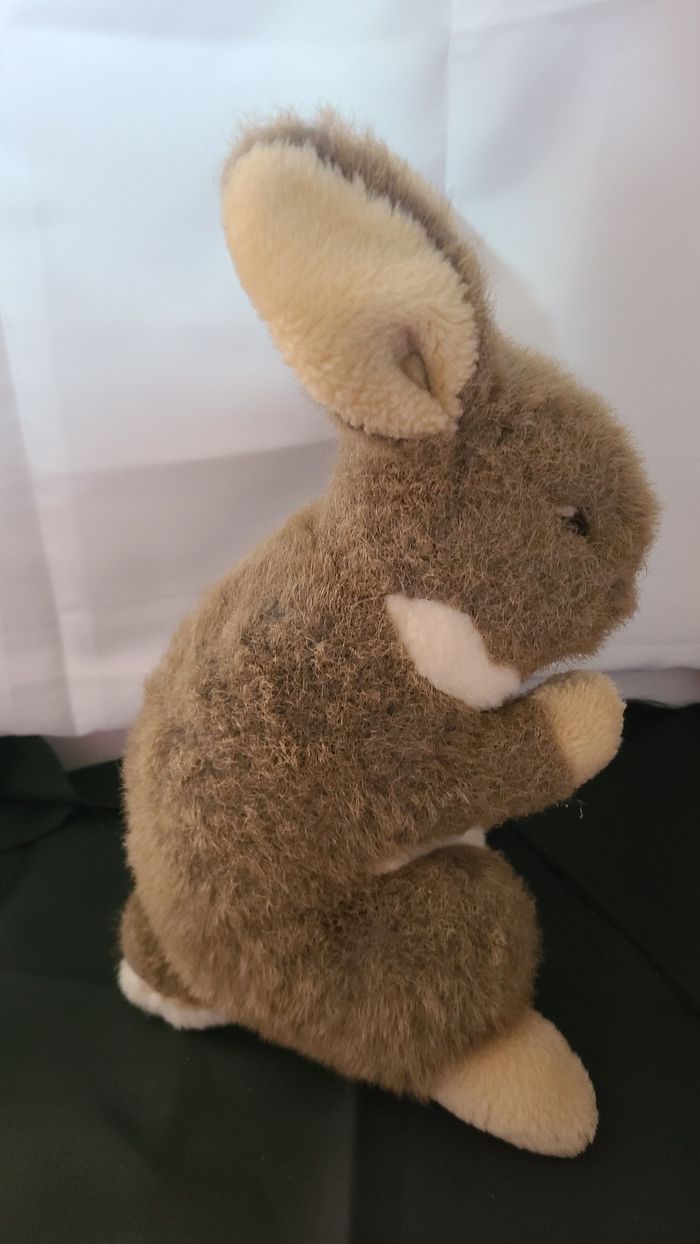 Peluche lapin marron blanc CP - photo numéro 5