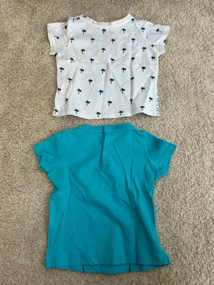 Lot de 2 tee-shirts à manches courtes garçon- 12 mois - du pareil au même - photo numéro 2