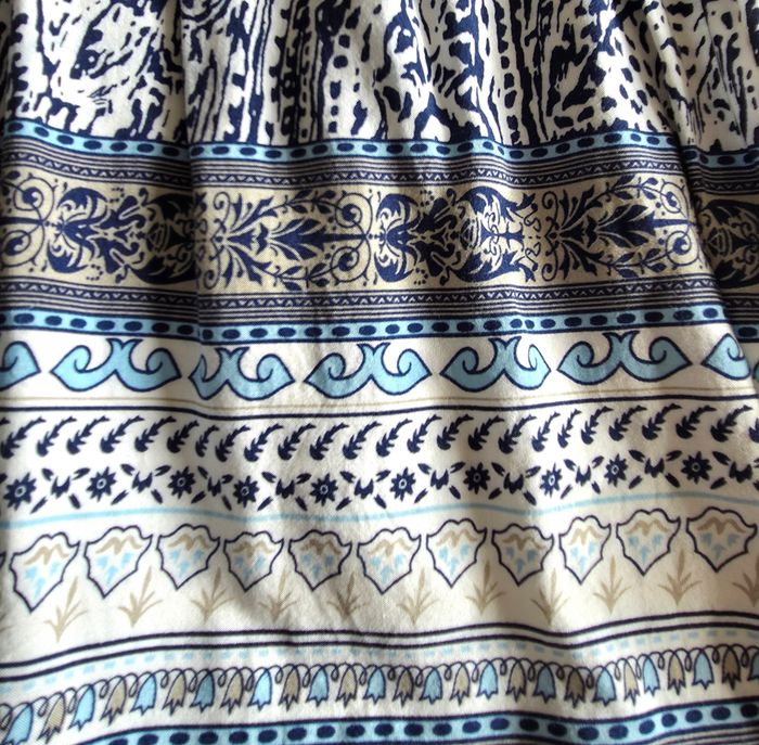 It Hippie Jupe courte bohème bleue et blanche - Taille S/M - photo numéro 5